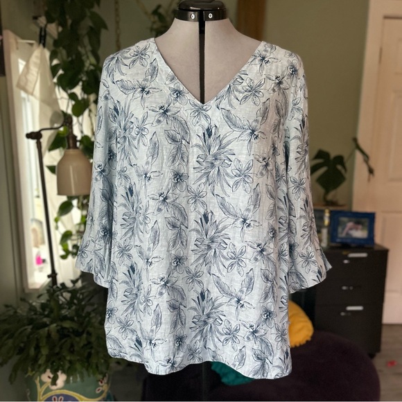 J. Jill Tops - J. Jill Linen Button Front Shirt Medium Lightweight Casual